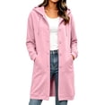 thumbnail image 2 of Miqool Long Hoodies for Women Long Sleeve Button Down Sweatshirts Drawstring Casual Fall Winter Track Jackets with Pockets, 2 of 8