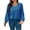 Blue, variant on Sweaters for Women Ribbed Crewneck Solid Color Puff Bubble Long Sleeve Base Fall Sweater Jumpers Warm Winter Blue XL