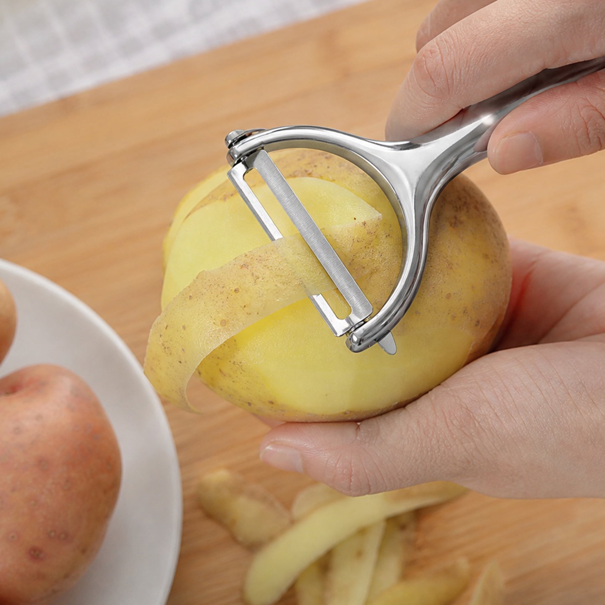 Unique Bargains Stainless Steel Y Vegetable Peeler with Handle Silver 6.1x2.4 inch