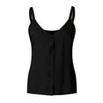 thumbnail image 6 of Women Summer Tops Women's Summer V Neck Sleeveless Solid Color Tank Top & Camisole Crop Top Back Crop Animated Thick Strap Design Your Own Tops for Women Camisole with Bra Chiffon Cute Black M, 6 of 7