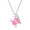 thumbnail image 1 of Delight Jewelry Acrylic Large Pink Skull Silvertone Sisters Best Friends Forever Bar Charm Necklace, 23", 1 of 4