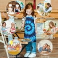 thumbnail image 6 of Blue Tie Dye Mandala Pattern Kids Aprons for Girls and Boys,Adjustable Neck Strap Toddler Aprons for Kids Cooking Baking, 6 of 6