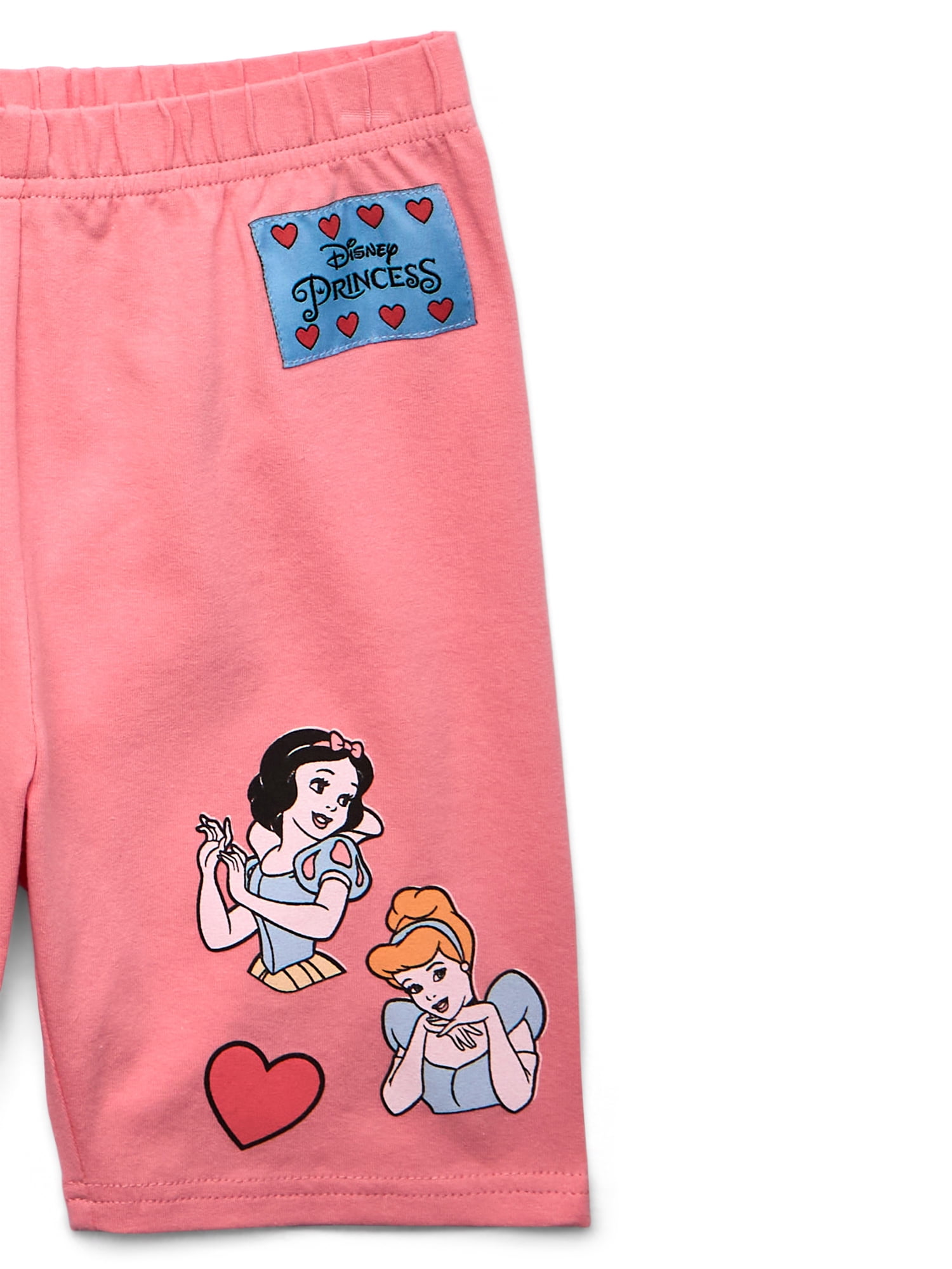 Disney Princess Girls Graphic T-Shirt and Bike Shorts Set, 2-Piece, Sizes 4-16