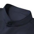 thumbnail image 3 of LONSSA Men's Long Sleeve Banded Collar Dress Shirts Stretch Button Down Shirts with Pocket, 3 of 7