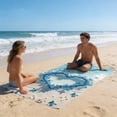 thumbnail image 1 of Amzcrzy Polyester Ocean Elements Beach Towel Oceans-Themed Beach Towel Starfishs Seashells and Sea Turtle Fast-Drying Absorbent Bath Towel Microfiber Beach Towel Non-Functional Blankets, 1 of 6