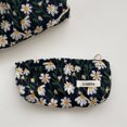 thumbnail image 2 of Bolsa Neceser de flores de margaritas, organizador de cosméticos de maquillaje de lona bordada (negro S) Ehuebsd  Para Estrenar, 2 of 8