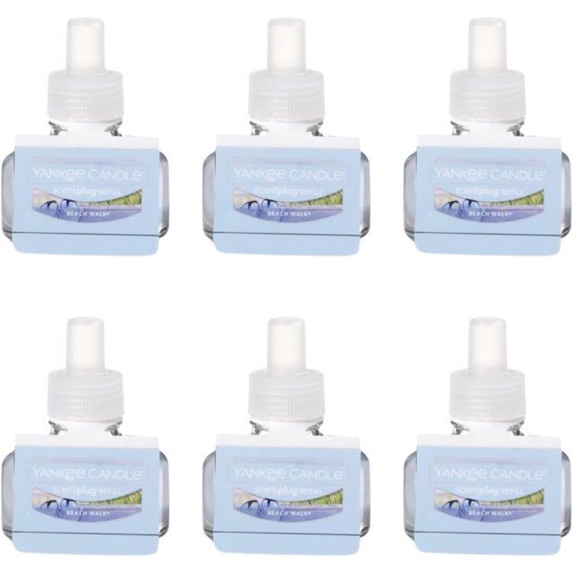Yankee Candle Recharge de Bouchon Parfum, Promenade sur la Plage (Lot de 6)