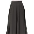 thumbnail image 5 of Women's Solid Basic Casual Elastic Waist A-line Flared Midi Skirt S-3XL, 5 of 7