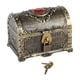 thumbnail image 2 of Cofre del tesoro pirata Caja de almacenamiento de cofre pirata Cofre del tesoro pirata para Halloween Bronce, 2 of 9