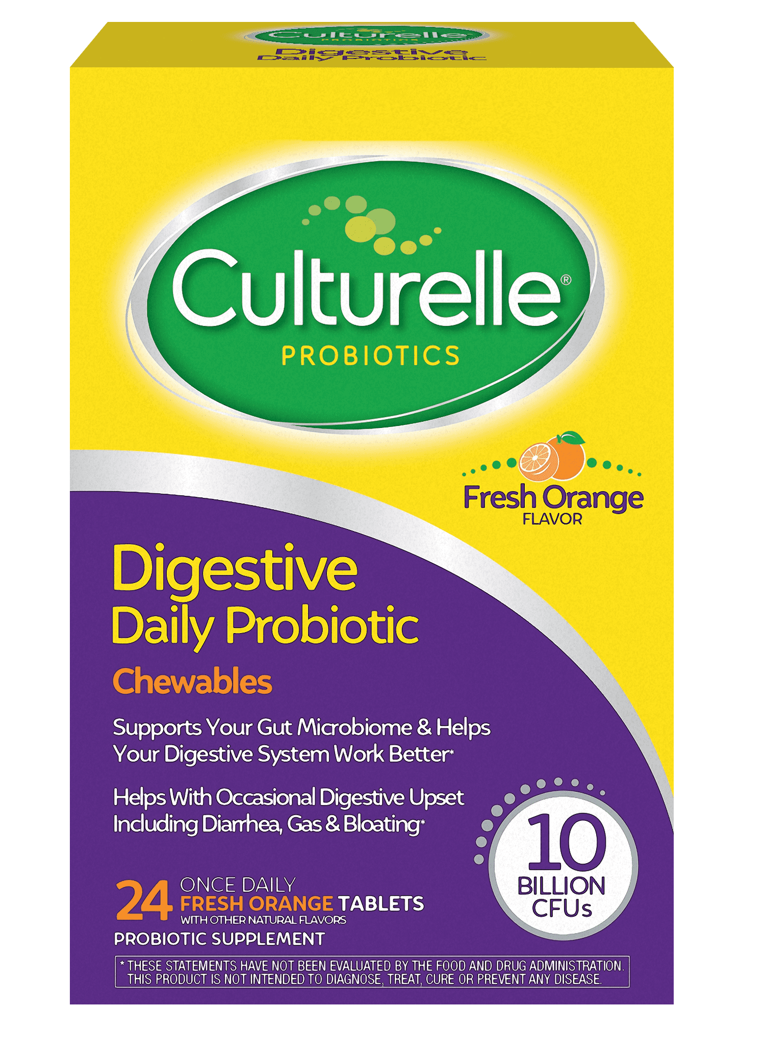 Culturelle Probiotics Chews for Adults, Orange Flavor, 24 ct