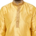 thumbnail image 2 of SKAVIJ Men's Kurta Pajama Set Embroidered Art Silk Party Dress Brown S, 2 of 6