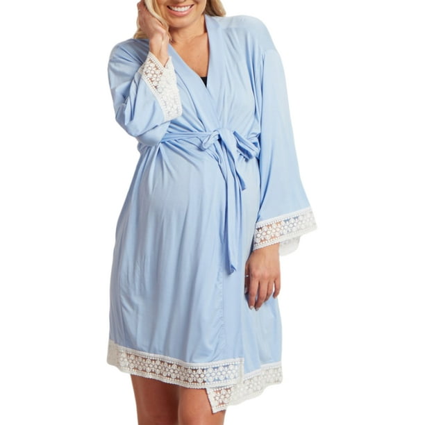 Bellella Maternity Nursing Robe Labor Delivery Hospital Dress Casual Wrap Dress - Walmart.com