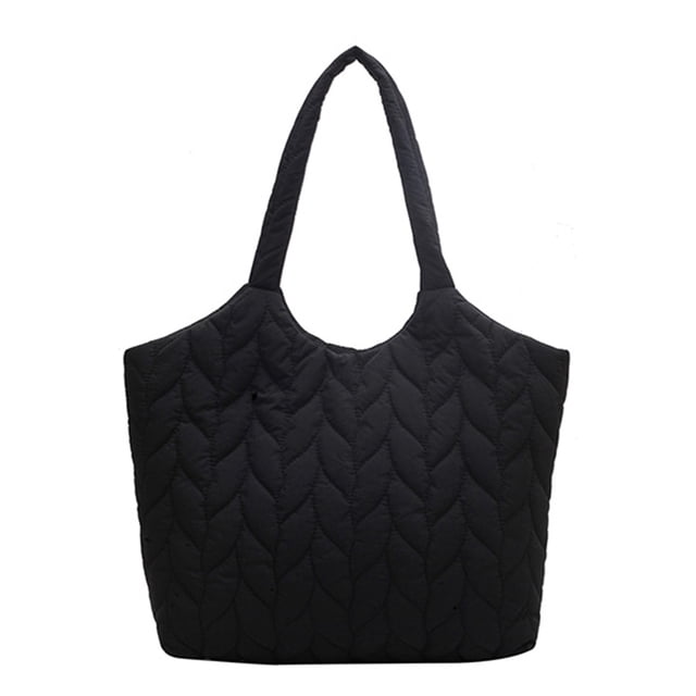 Bolsa acolchados para mujer con asa superior de moda Nylon Elegante para el trabajo (Negro) Sywqhk Para Estrenar