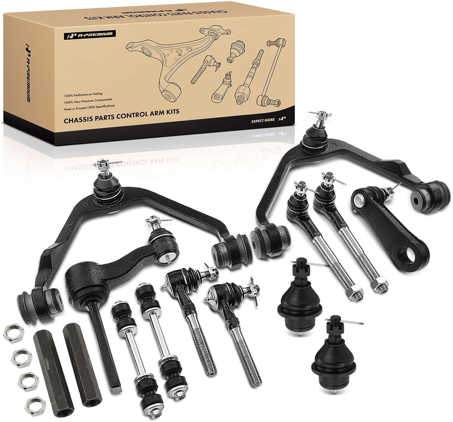 A-Premium 10 x Front Suspension Kit, Upper and Lower Control Arm Ball Joint  Tie Rod End Sway Bar Link Compatible with Mercedes-Benz E320, E350, E500,  E550, E55 AMG, E63 AMG, CLS500, CLS55