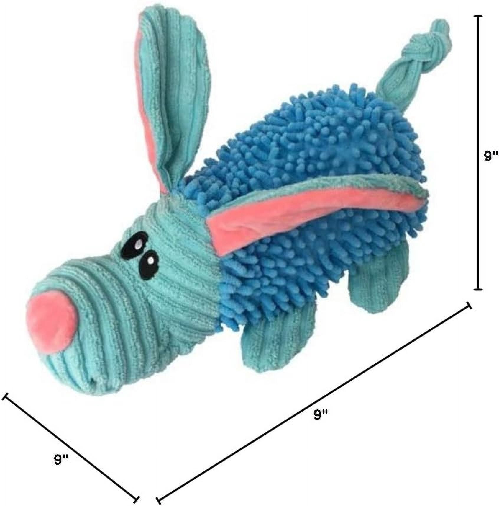Durable Dog Plush Pastel Pals Toys with Squeakers and Crinkle in Multi-Size by Petlou New Desgin (Blue/Pink 2, 9" Pastel Pals Dog)