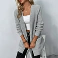 thumbnail image 3 of Aayomet Long Sweater Cardigan Women Womens Cardigan Color Block Striped Draped Kimono Cardigans Long Sleeve Open Front Casual Knit Sweaters Coat Outwear,Gray S-XXL, 3 of 5
