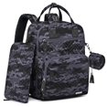 thumbnail image 1 of Mochila para pañales, 4 en 1, grande, impermeable, camuflaje, 1 of 7