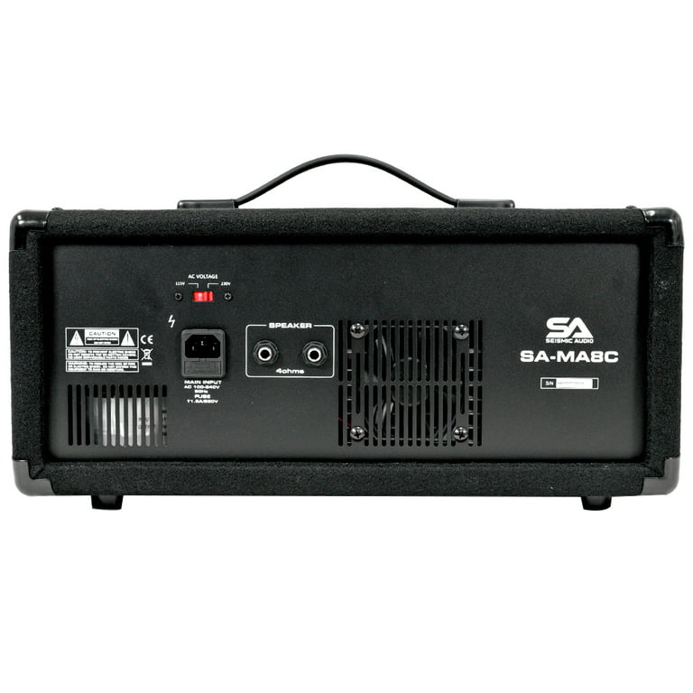 Seismic Audio 400W Powered PA Head Audio 8-Channel Mixer with Bluetooth  Remote and Effects 