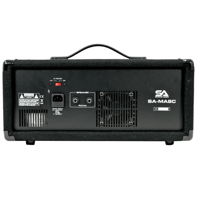 Seismic Audio 400W Powered PA Head Audio 8-Channel Mixer with