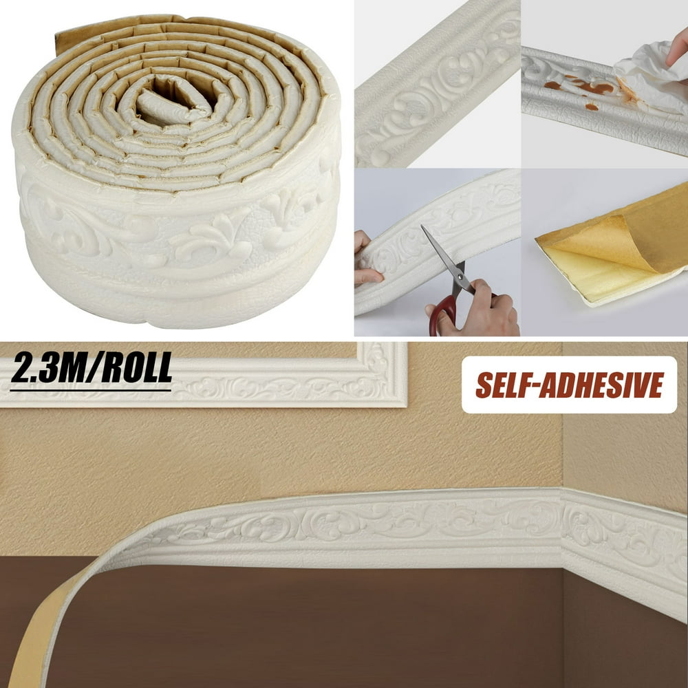 2.3m/90inch Self Adhesive Flexible Foam Molding Trim, TSV 3D Waterproof