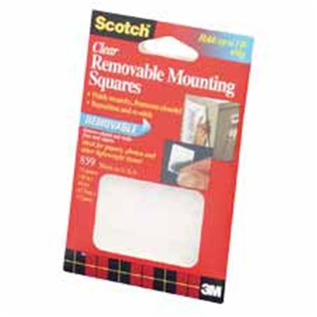 3M MMM859 Adhesive Mounting Squares Removable .69in.x.69in. Clear