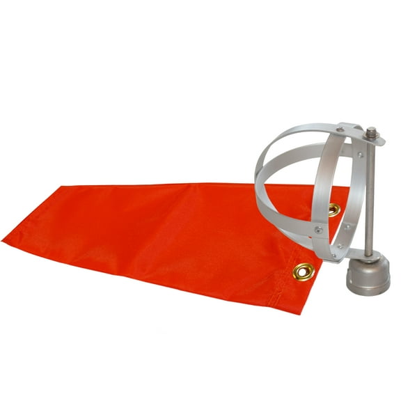 Airport Windsock Corporation 4" X 15" Orange Windsock and 4" Aluminum Frame Combo USA Made