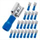 thumbnail image 1 of 20 Conectores de Horquilla Hembra de 1/4 Pulg., Kit Combinado de Conectores de Horquilla Aislados, Terminales de Crimpado Eléctrico Hembra, 22-16 AWG, 1 of 6