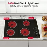 Gasland Chef 30 In Radiant Electric Cooktop with 4 Burners, ETL Approved, Knob Control, 240V