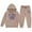Khaki, variant on XINXIAOO Girls Boys 2 Piece Outfits Set Hooded Sweatshirt and Joggers Sweatpants Casual Girls Boys Suits Size 7-8 Years