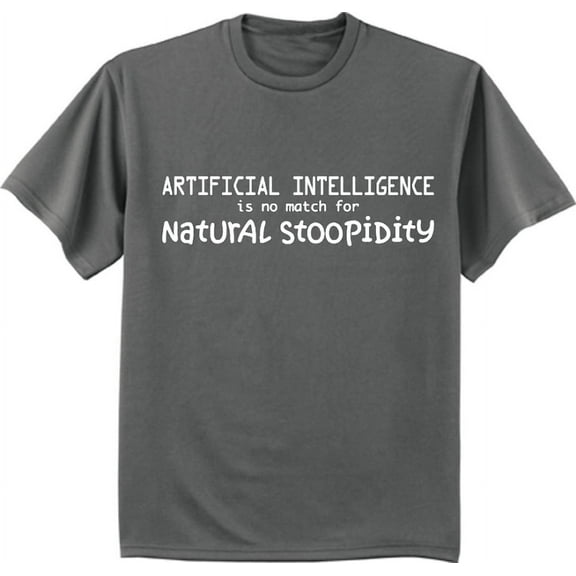 AI Funny Artificial Intelligence Stupid People T-shirt Mens Graphic Tee