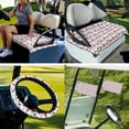 thumbnail image 7 of XYZCANDO Golf Print 4 PCS Golf Cart Seat Covers Golf Cart Steering Wheel Covers 2PCS Golf Cart Flag Easy to Install Club Car Seat Covers Steering Wheel Cover Mini Flags Suitable for All Weather White, 7 of 7