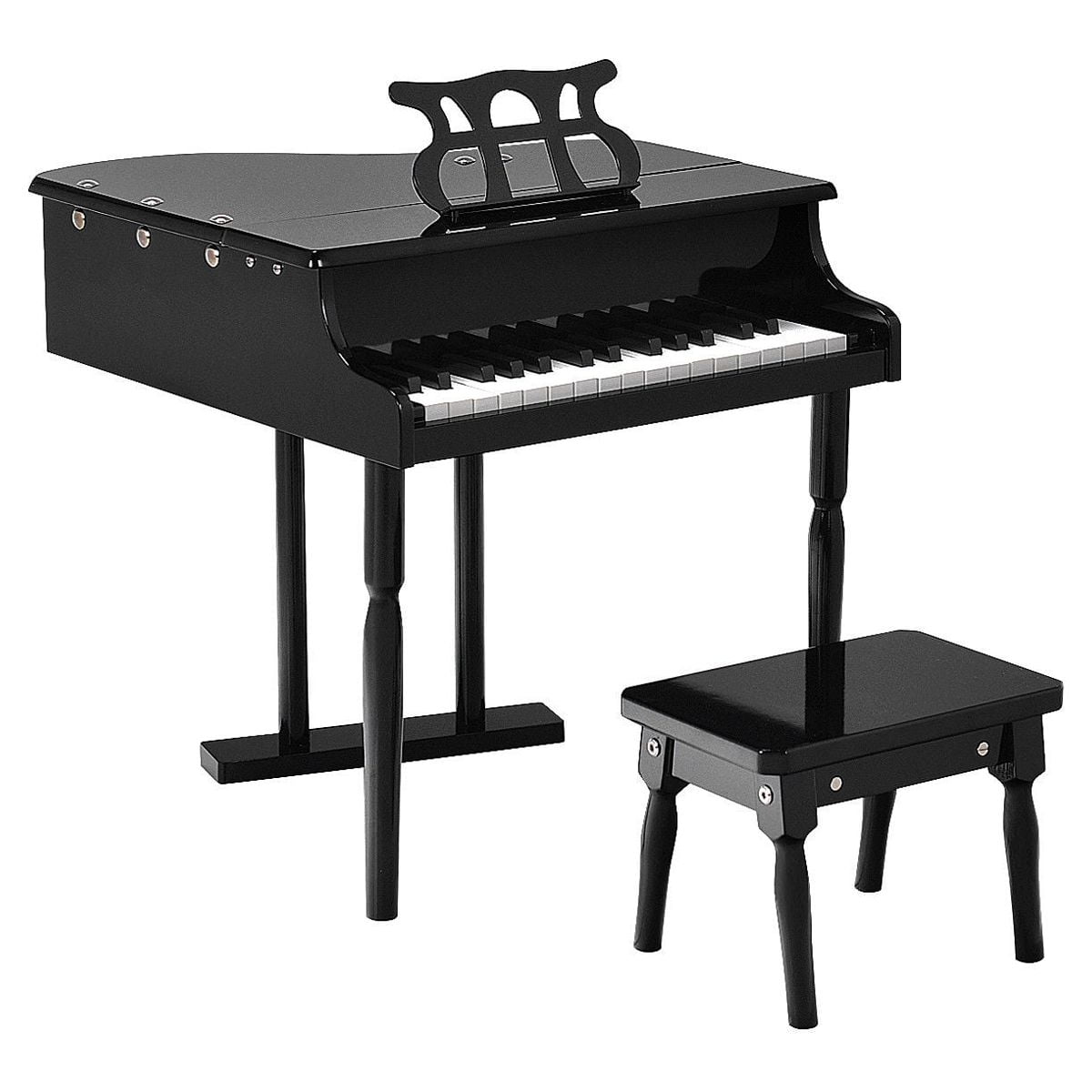 Costway Children 30 Key Toy Grand Baby Piano with Kids Bench Wood Black
