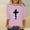 Pink, variant on HOMBOM Y2k Tops For Women 3/4 Sleeve Army Green Shirts Easter Cross Print Crew Neck Easter Blouse Womens Under 5 Dollars XXL