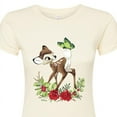 thumbnail image 3 of Disney Bambi - Christmas - Botanical Butterfly - Juniors Fitted Graphic T-Shirt, 3 of 5