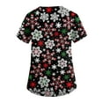 thumbnail image 4 of Hearthz Holiday Scrubs for Women Plus Size Stretch Scrub Top for Woman V Neck Short Sleeve Nurse Working Uniforms with Pockets S-5xl, 4 of 5