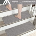 thumbnail image 4 of Floor Hug Stair Treads 28"x9"(15 PCS), Carpet Stair Treads for Wooden Steps Indoor, Stair Runners for Kids Elders and Dogs, Non-Slip TPE Backing, Stair Rugs Machine Washable, Grey, 4 of 9