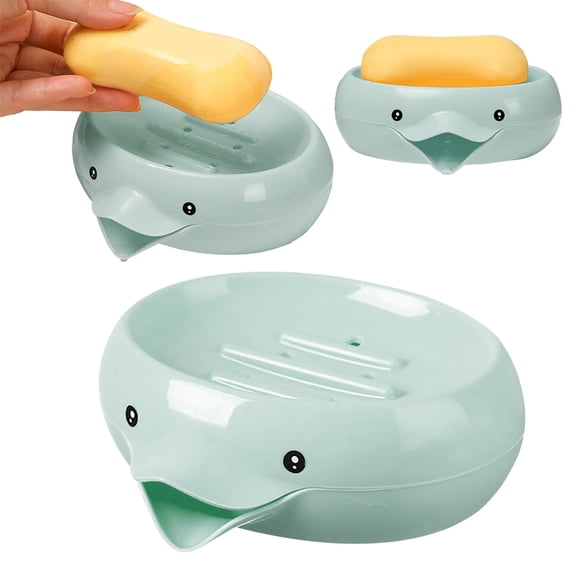 Clearance Sale under $5 Creative Soap Dish Cute Adorable With Lid Draining Soap Box For Home Bathroom Countertop No Water Accumulation Soap Holder