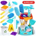 thumbnail image 3 of JoyStone Kids Cleaning Set, 22PCS Pretend Play Housekeeping Cart with Broom Mop Duster, Educational Role Play Toy for Toddlers Ages 3+, 3 of 9