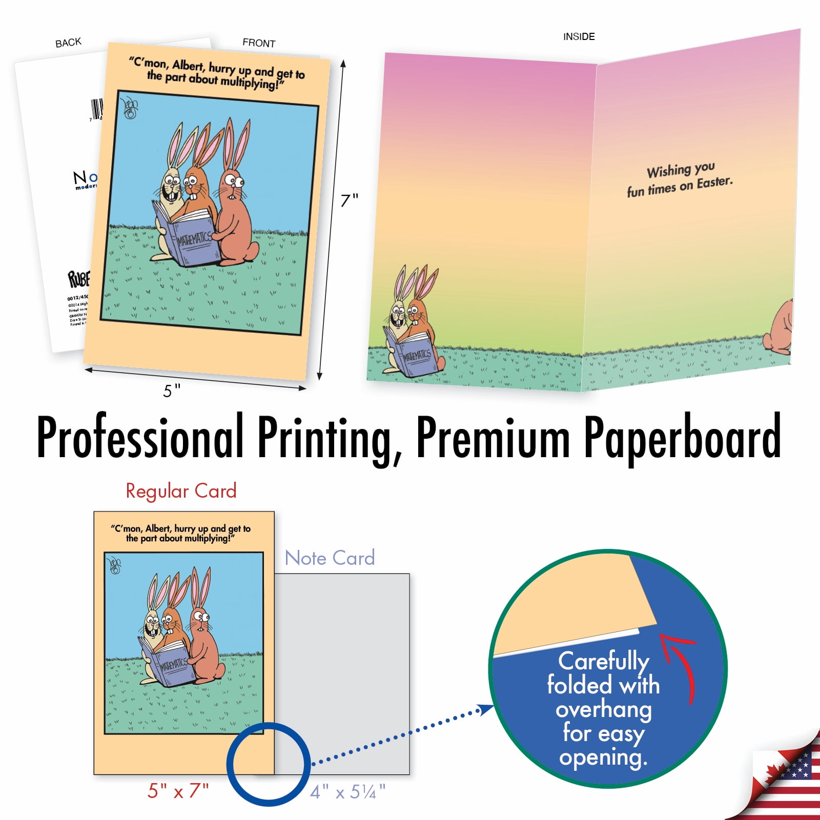 NobleWorks 20 Assorted Box Set Funny Easter Greeting Cards w/5 x 7 Inch Envelopes (20 Designs, 1 Each) Eastertime Fun AC10362EAG-B1x20