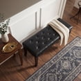 thumbnail image 6 of Roundhill Furniture Linon Leather Tufted Bench, Black, 6 of 10