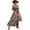 73# Vermilion, variant on Women Ruffle Floral Maxi Summer Dress Off Shoulder Short Sleeve Backless Flounce Bodice Slit Hem Beach Dresses Green S