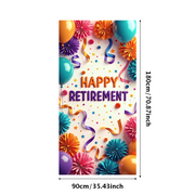 LUUFILx Retirement Celebration Banner Colorful Party Decorations Backdrop Background Happy Event Supplies Photography Props Retirement Party Decor