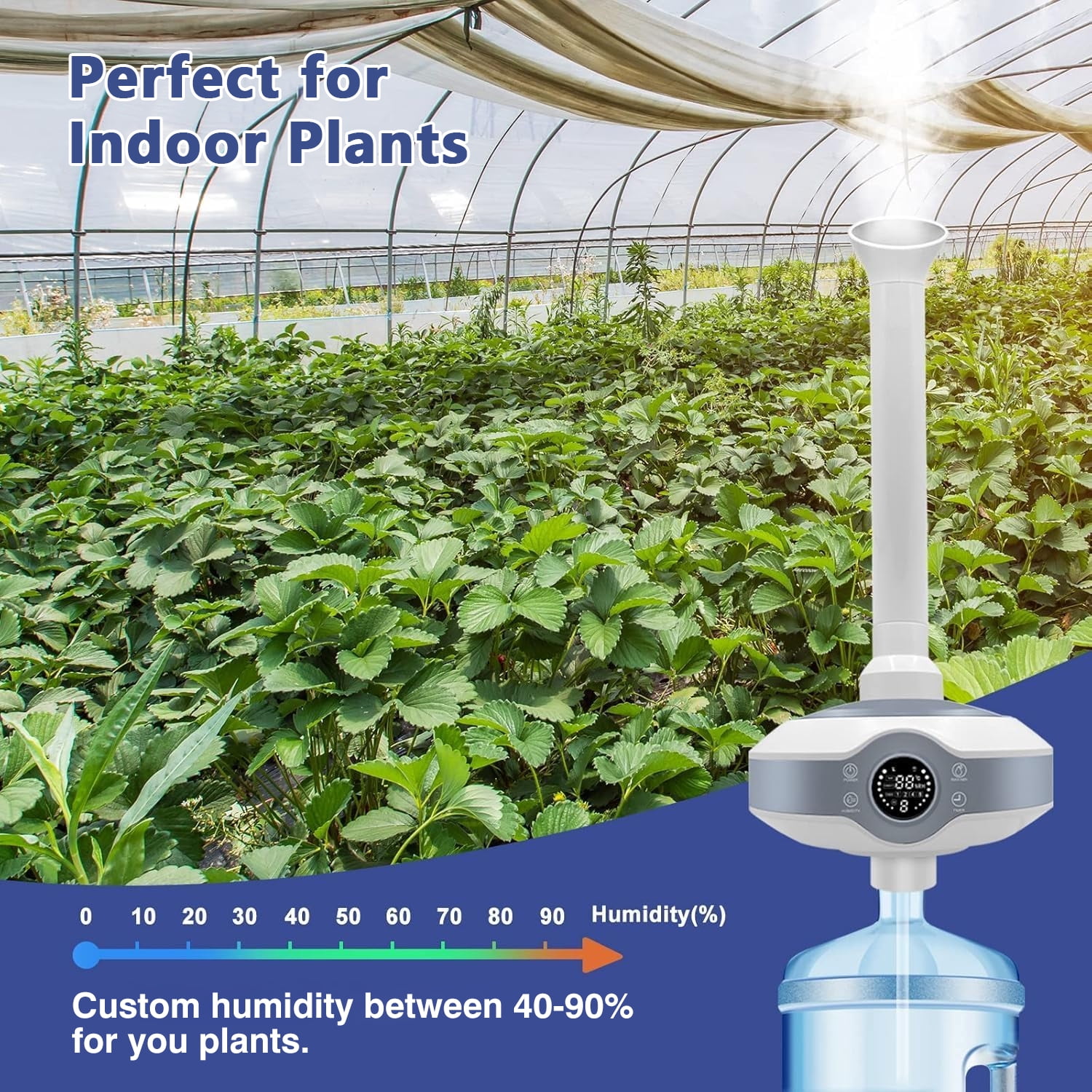 Humidifier Large Room 1000 sq.ft. Large Humidifiers, AILINKE Ultrasonic Cool Mist Industrial Commercial Humidifier 800ml/h Mist Output, Whole House, Green House