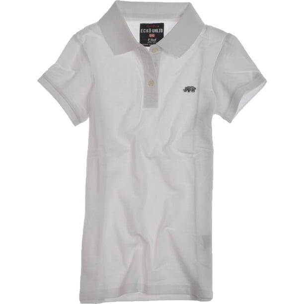 Polo de piqué Ecko Unltd. para mujer blanco extragrande