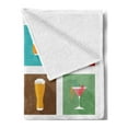 thumbnail image 2 of Alcohol Soft Flannel Fleece Blanket, Modern Graphic Composition of Alcoholic Beverages Hard Liquors in Square Tile Print, Cozy Plush for Indoor and Outdoor Use, 70" x 90", Multicolor, by Ambesonne, 2 of 5