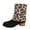 Black, variant on Women's Boots Autumn/Winter Warm Leopard Print Boots with Thickened Leg Covers for Cozy Comfort and Style