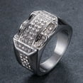thumbnail image 6 of LINXIQIN Titanium Mens Wedding Band Comfort Fit Cubic Zirconia Ring Gift for Anniversary With White Gift Box Packaging, 6 of 9