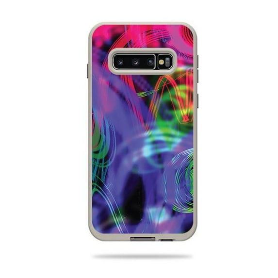 MightySkins LIFSAG10PL-Neon Splatter Skin Decal Wrap for LifeProof Fre Case Samsung Galaxy S10 Plus Sticker - Neon Splatter