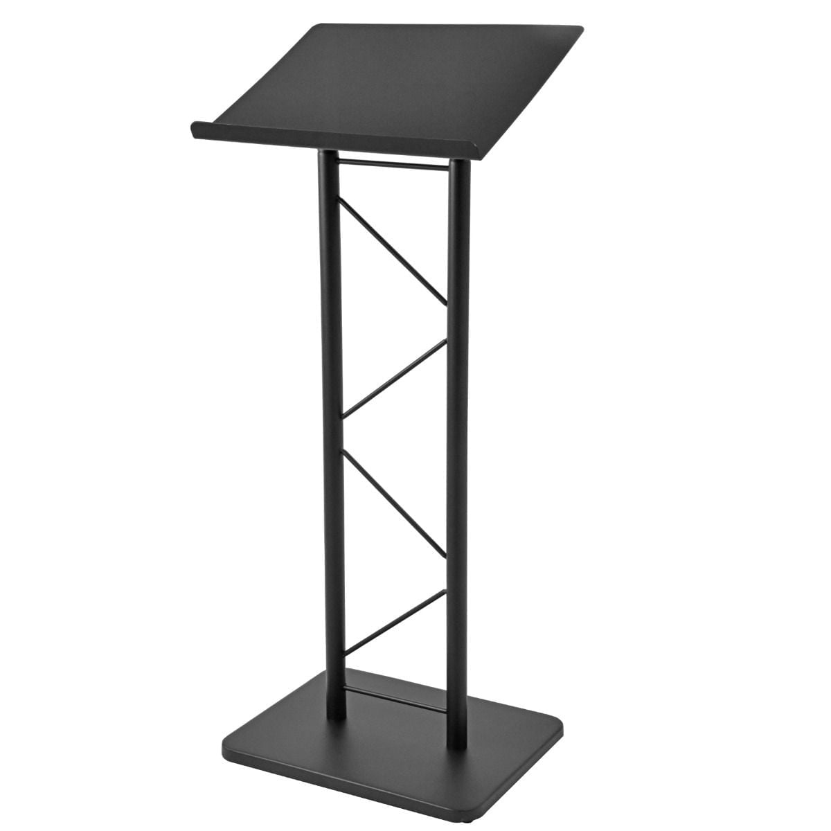 Kingdom KML7B Black Metal Truss Podium  Lightweight Portable Church Pulpit & Teacher Lectern with Powder-Coated Finish
