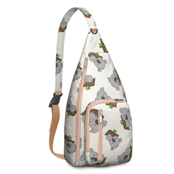 Koala Lovers Sling Backpack - Cute Australian Koala Print Crossbody Bag, Small Shoulder Pack for Travel (Animal Theme, Lightweight & Durable Design)